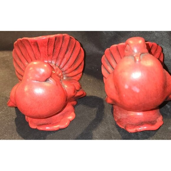 Red Ceramic Dove Figurines Pair Home Decor Collectible Sculptures Vintage - Picture 4 of 8